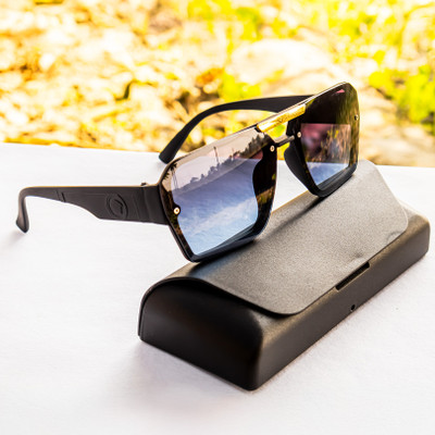 jiebo Rectangular Sunglasses(For Men, Blue)