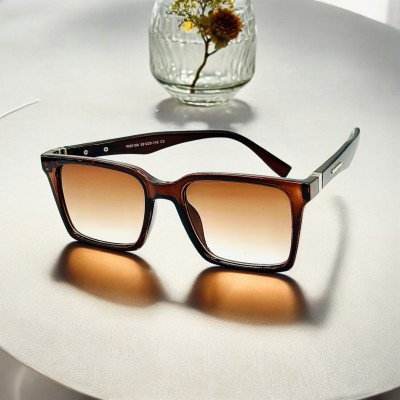 thevisioncraft Retro Square Sunglasses(For Men & Women, Brown)