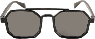 Bayberry Retro Square Sunglasses(For Men & Women, Black)