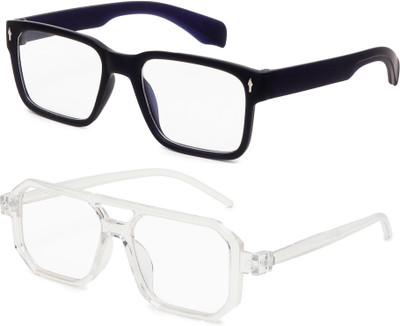 TheWhoop Rectangular Sunglasses(For Men & Women, Clear)