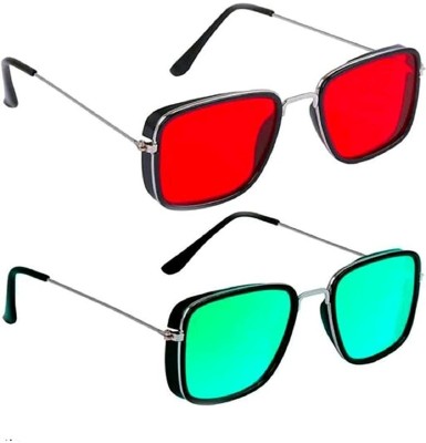 LAER Aviator Sunglasses(For Men & Women, Green, Red)