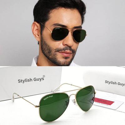 STYLISH GUYS Aviator, Rectangular, Wayfarer, Round, Spectacle , Oval, Sports Sunglasses(For Men & Women, Green)