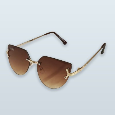GLAMORSTYL Rectangular Sunglasses(For Women, Brown)