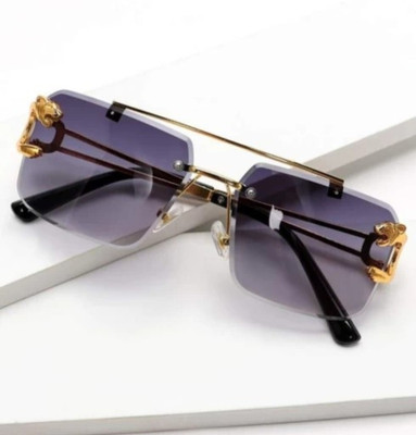 Dcmr Rectangular Sunglasses(For Men & Women, Grey)