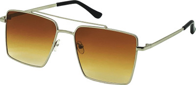 LOUIS KOUROS Retro Square Sunglasses(For Men & Women, Brown, Clear)