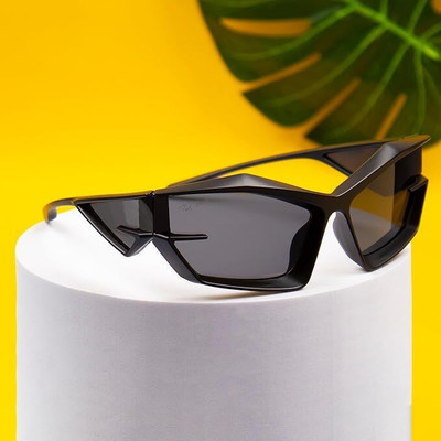 BLACK BURG Sports, Rectangular Sunglasses(For Men & Women, Black)