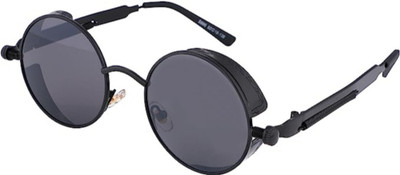 Supreno Round Sunglasses(For Men, Black)