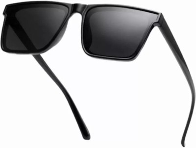 GOOD FRIENDS Rectangular Sunglasses(For Boys & Girls, Black)