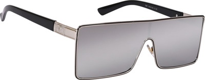 AISLIN Rectangular, Retro Square Sunglasses(For Men & Women, Silver)