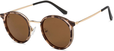 VINCENT CHASE by Lenskart Round Sunglasses(For Men & Women, Brown)