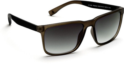 DUKE Rectangular Sunglasses(For Men & Women, Grey)