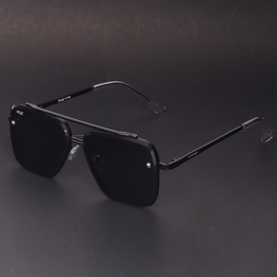 Irayz Retro Square, Over-sized Sunglasses(For Men & Women, Black)