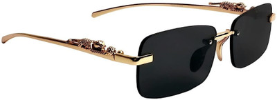 Shade House Rectangular Sunglasses(For Men, Black)