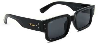 HEXXA Rectangular Sunglasses(For Women, Black)