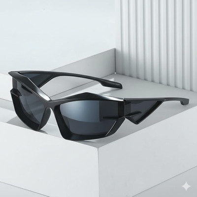 BLACK BURG Sports, Wrap-around, Rectangular Sunglasses(For Men & Women, Black)