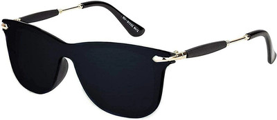 Dark Wost Retro Square Sunglasses(For Men & Women, Black)