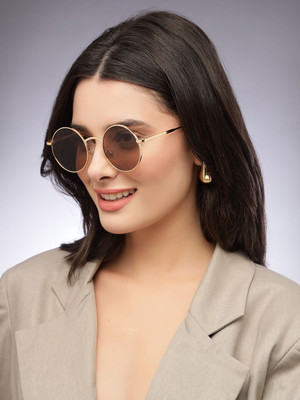 Hashtag eyewear Oval Sunglasses(For Women, Brown)