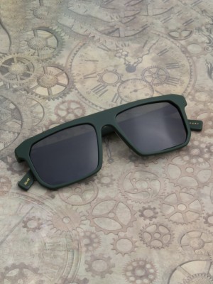 Ted Smith Retro Square Sunglasses(For Men & Women, Green)