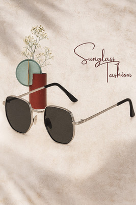 SpadeAces Round Sunglasses(For Men & Women, Black)