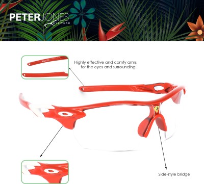 PETER JONES Wrap-around Sunglasses(For Men, Clear)