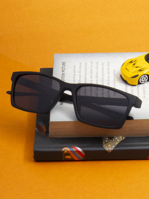 Ted Smith Rectangular Sunglasses(For Men & Women, Grey)