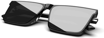 INDIFABRO Rectangular Sunglasses(For Men & Women, Black)