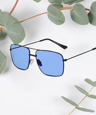 PETER JONES Retro Square Sunglasses(For Men & Women, Blue)