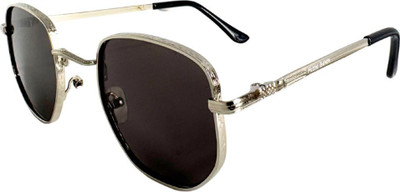 Matteo Bianchi Retro Square Sunglasses(For Men & Women, Black)