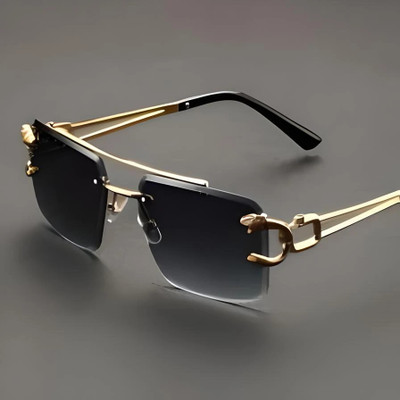 Accentz Rectangular Sunglasses(For Men & Women, Black)