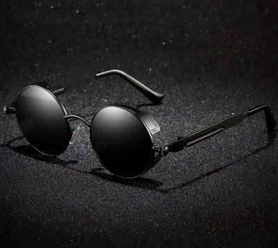 Rich Club Round Sunglasses(For Boys & Girls, Black)