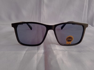 ANJANERI Rectangular Sunglasses(For Men, Black)