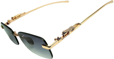 ALFATOORE Rectangular Sunglasses(For Men & Women, Black)