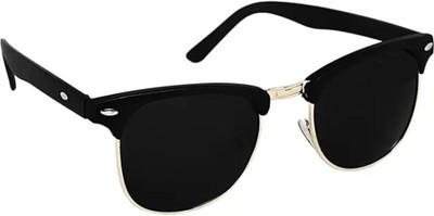 Cluemen Clubmaster Sunglasses(For Men & Women, Black)