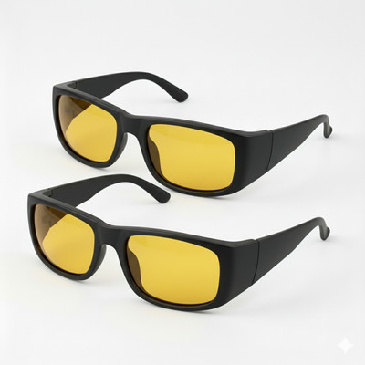 NUVIO Sports, Wrap-around, Shield Sunglasses(For Men & Women, Yellow, Clear)