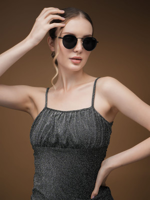 IDOR Round Sunglasses(For Men & Women, Blue)