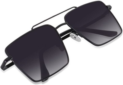 Rich Club Retro Square Sunglasses(For Men, Black)