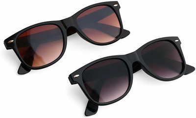 LENS LIBRARY Wayfarer, Wayfarer Sunglasses(For Boys & Girls, Brown, Black)