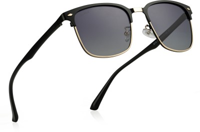 ROYAL SON Clubmaster, Retro Square, Wayfarer Sunglasses(For Men & Women, Black)