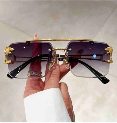 Dcmr Rectangular Sunglasses(For Men & Women, Black)