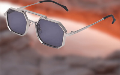 Zadinga Retro Square Sunglasses(For Men & Women, Black)