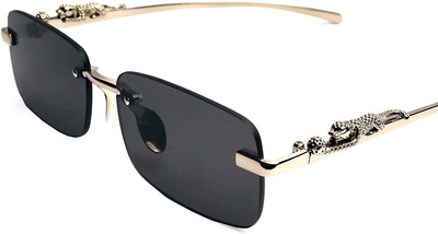 ALFATOORE Rectangular Sunglasses(For Men & Women, Black)