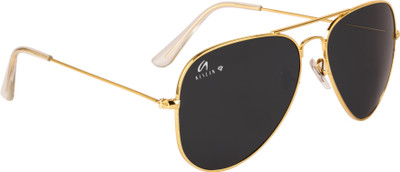 AISLIN Aviator Sunglasses(For Men & Women, Black)