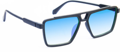 jiebo Retro Square Sunglasses(For Men, Blue)