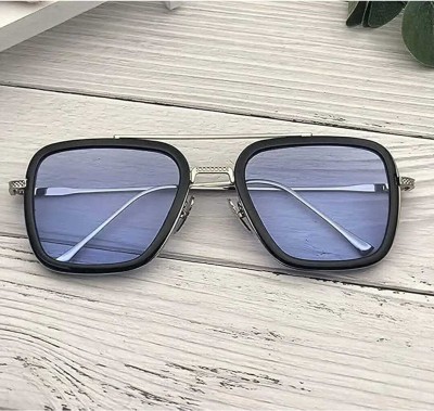 SUMMER DREAM Retro Square, Over-sized Sunglasses(For Men & Women, Blue)