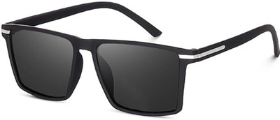 DKERAOD Rectangular, Wayfarer Sunglasses(For Men & Women, Black)