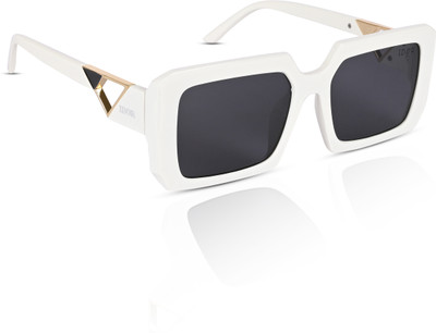 IDOR Rectangular Sunglasses(For Men & Women, Black)