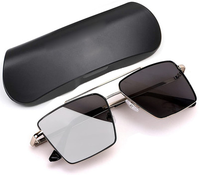 ROADWAY Retro Square Sunglasses(For Men & Women, Black)