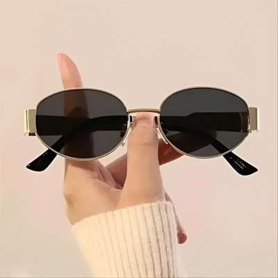 Sunglance Oval, Over-sized Sunglasses(For Men & Women, Black)