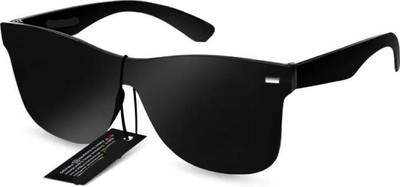 CLUEMENN Aviator, Rectangular, Clubmaster, Sports Sunglasses(For Men & Women, Black)
