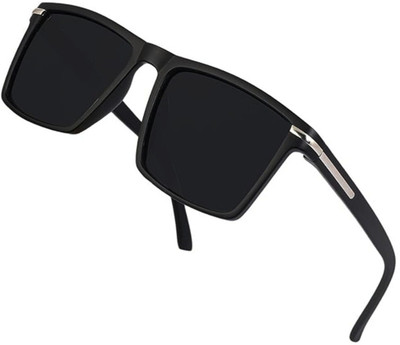 GRACY RIMS Retro Square Sunglasses(For Men & Women, Black)
